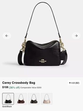 Coach Carey Crossbody Bag-Black/Gold